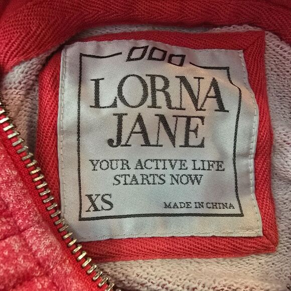 Lorna Jane Hoodie Women's XS Pink Run Time Is My Time Quarter Zip Pockets - Picture 6 of 16